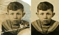 Реставрация старой детской фотографии